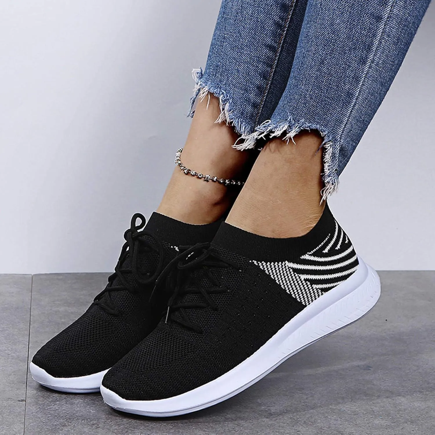 SBGMoSJ Womens Wide Casual Shoes Zapatos para Mujer C??Modos Tenis Womens White Leather Slip On Sneakers Womens Shoes Sneakers Wide Toe Box Comfy Open Toe Flats Shoes Women Dressy Cute
