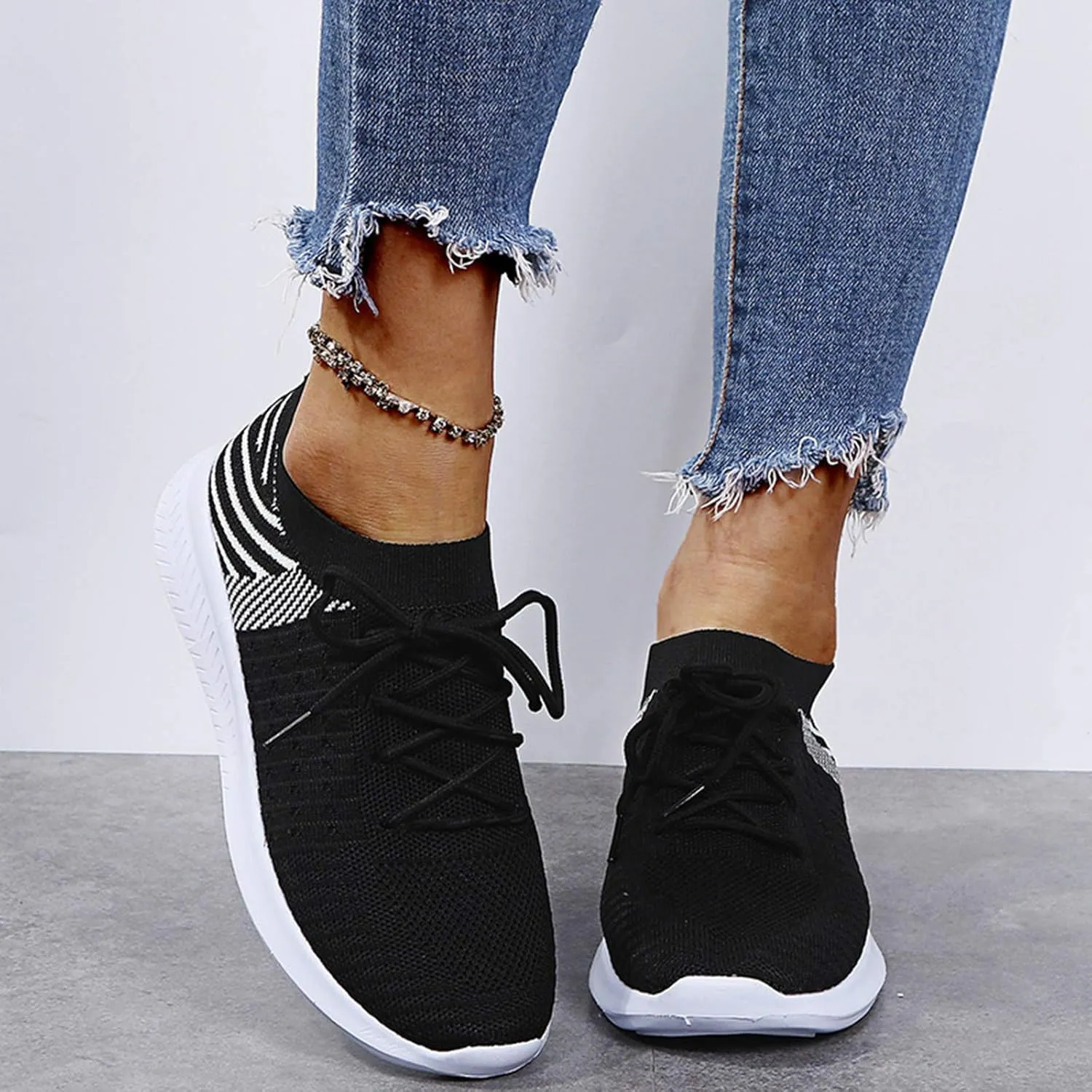 SBGMoSJ Womens Wide Casual Shoes Zapatos para Mujer C??Modos Tenis Womens White Leather Slip On Sneakers Womens Shoes Sneakers Wide Toe Box Comfy Open Toe Flats Shoes Women Dressy Cute