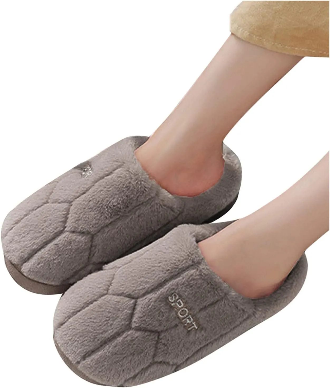 SBGMoSJ Womens Winter Warm Cozy House Fur Slippers Warming Slippers Mens Slippers Size 11.5 Wide Christmas Slippers for Men and Women Christmas Ribbon Gifts for Her 2023
