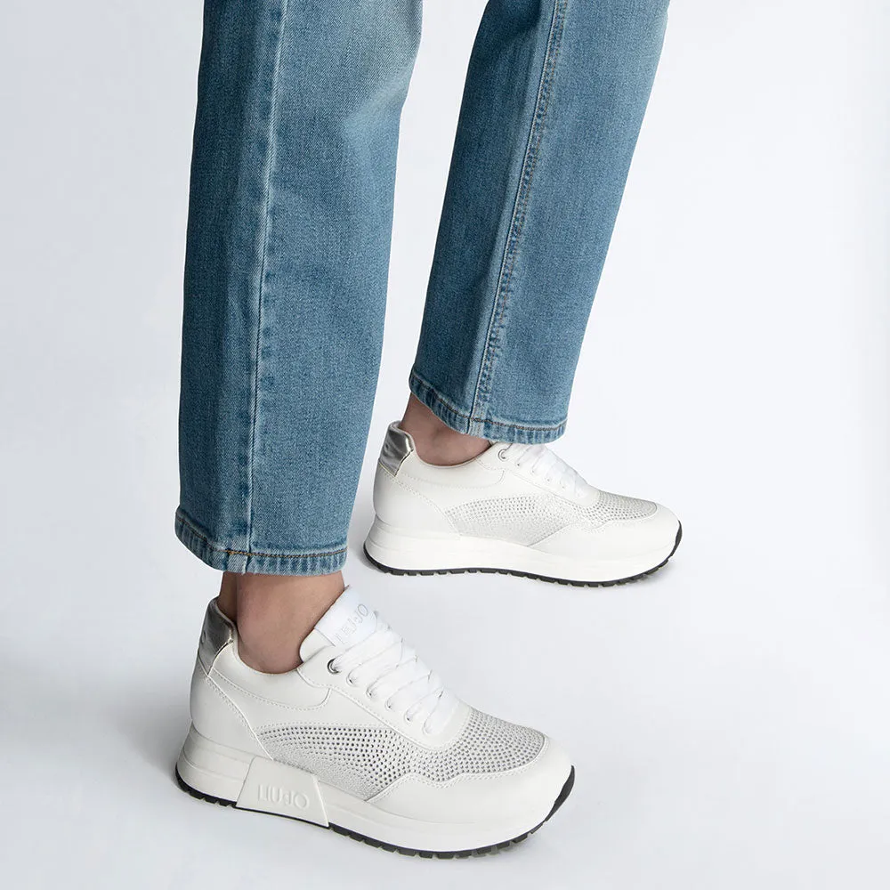 Scarpe Donna LIU JO Johanna 02 Sneakers Running con Strass colore Bianco