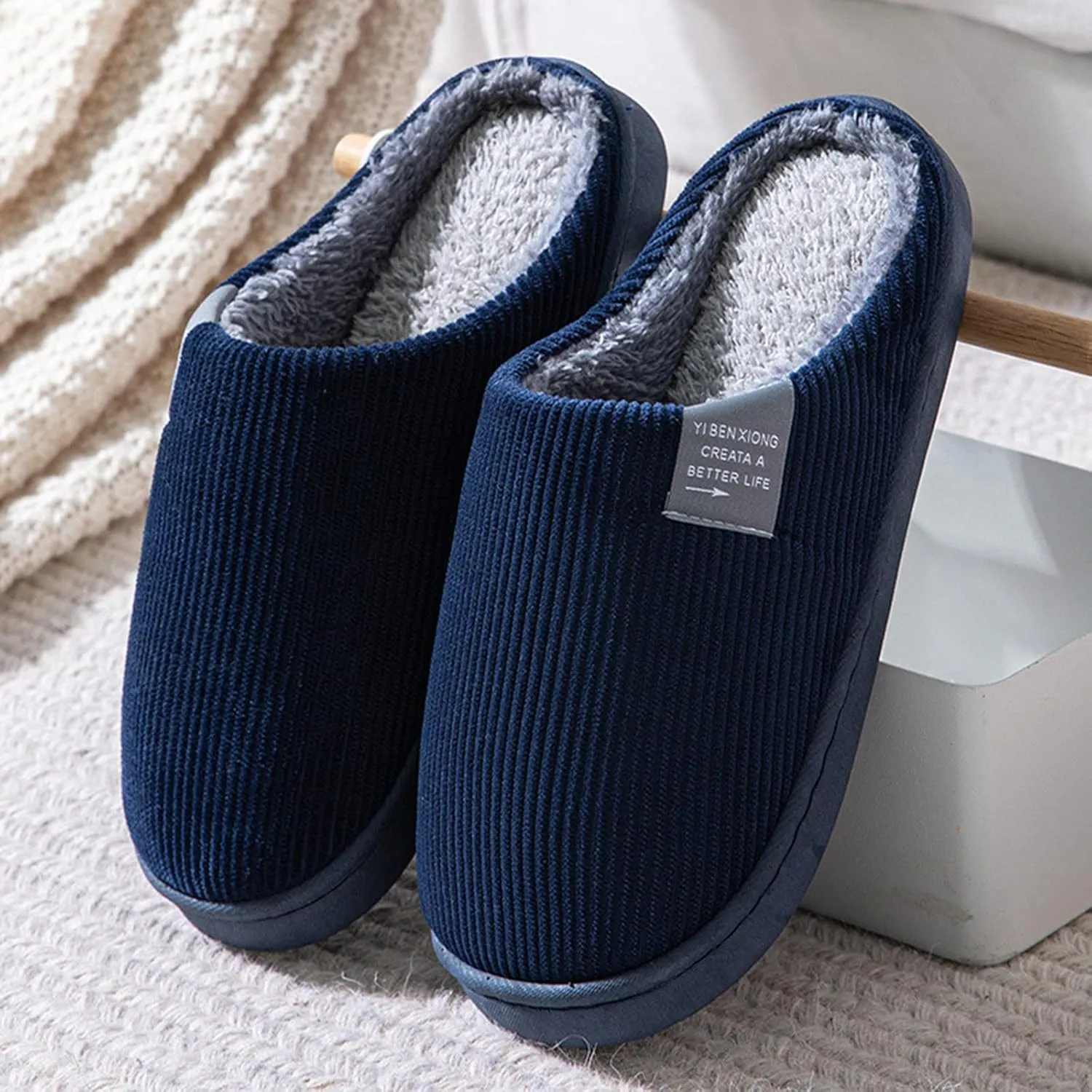 Slippers for Women Indoor Outdoor Non Slip Women House Shoes with Support Winter Slippers for Men Black Warm Slippers for Women Cute Ugly Christmas Sweater for Women Gifts for Husband 2023