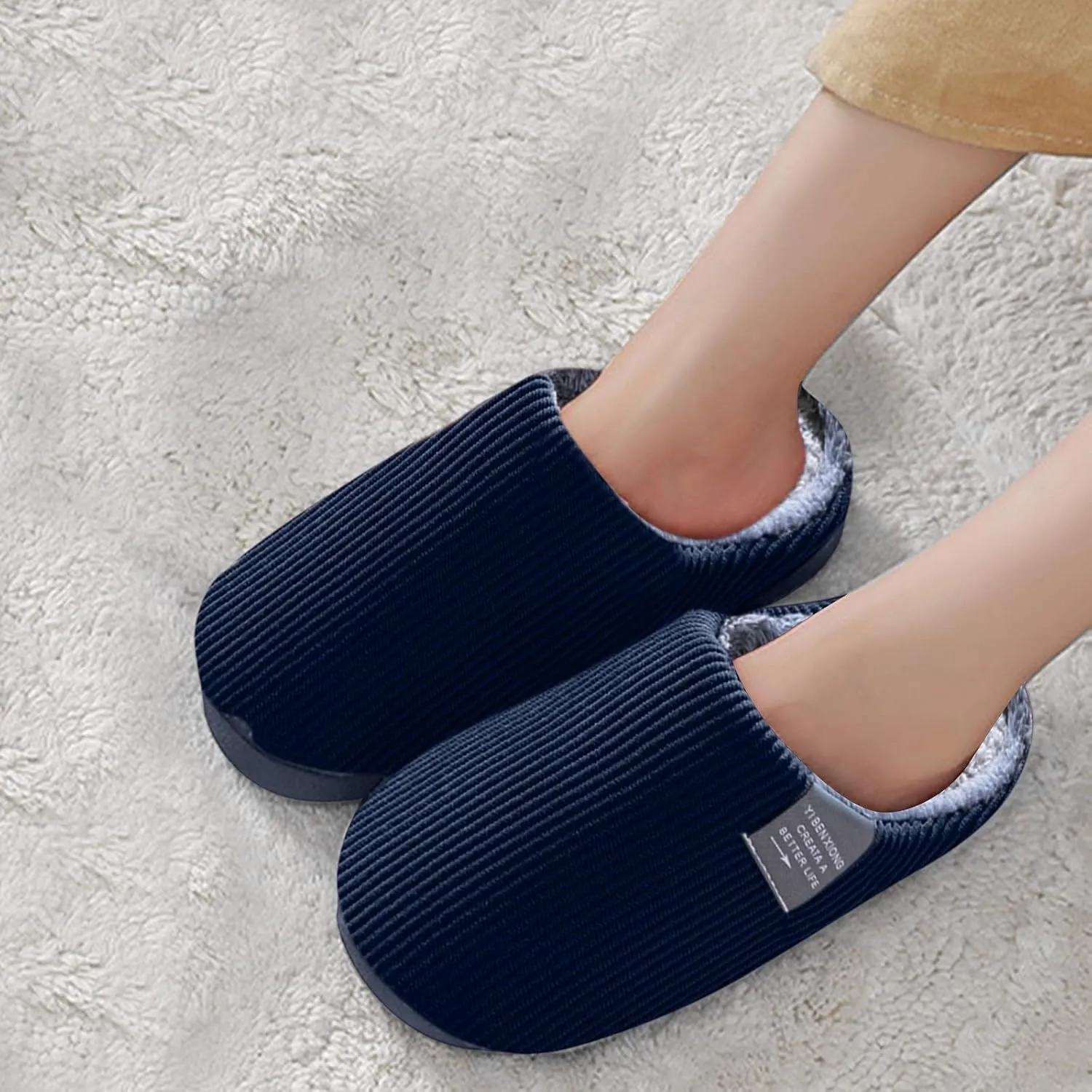 Slippers for Women Indoor Outdoor Non Slip Women House Shoes with Support Winter Slippers for Men Black Warm Slippers for Women Cute Ugly Christmas Sweater for Women Gifts for Husband 2023