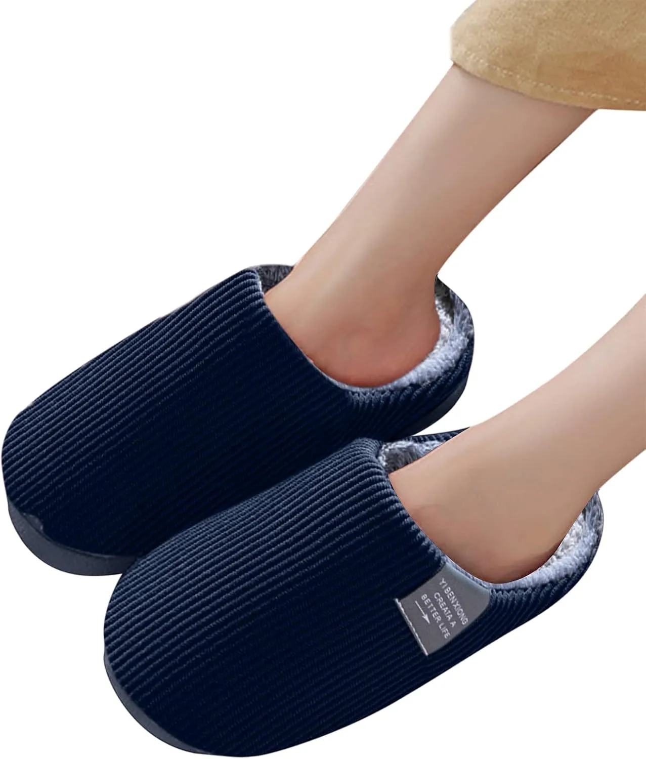 Slippers for Women Indoor Outdoor Non Slip Women House Shoes with Support Winter Slippers for Men Black Warm Slippers for Women Cute Ugly Christmas Sweater for Women Gifts for Husband 2023