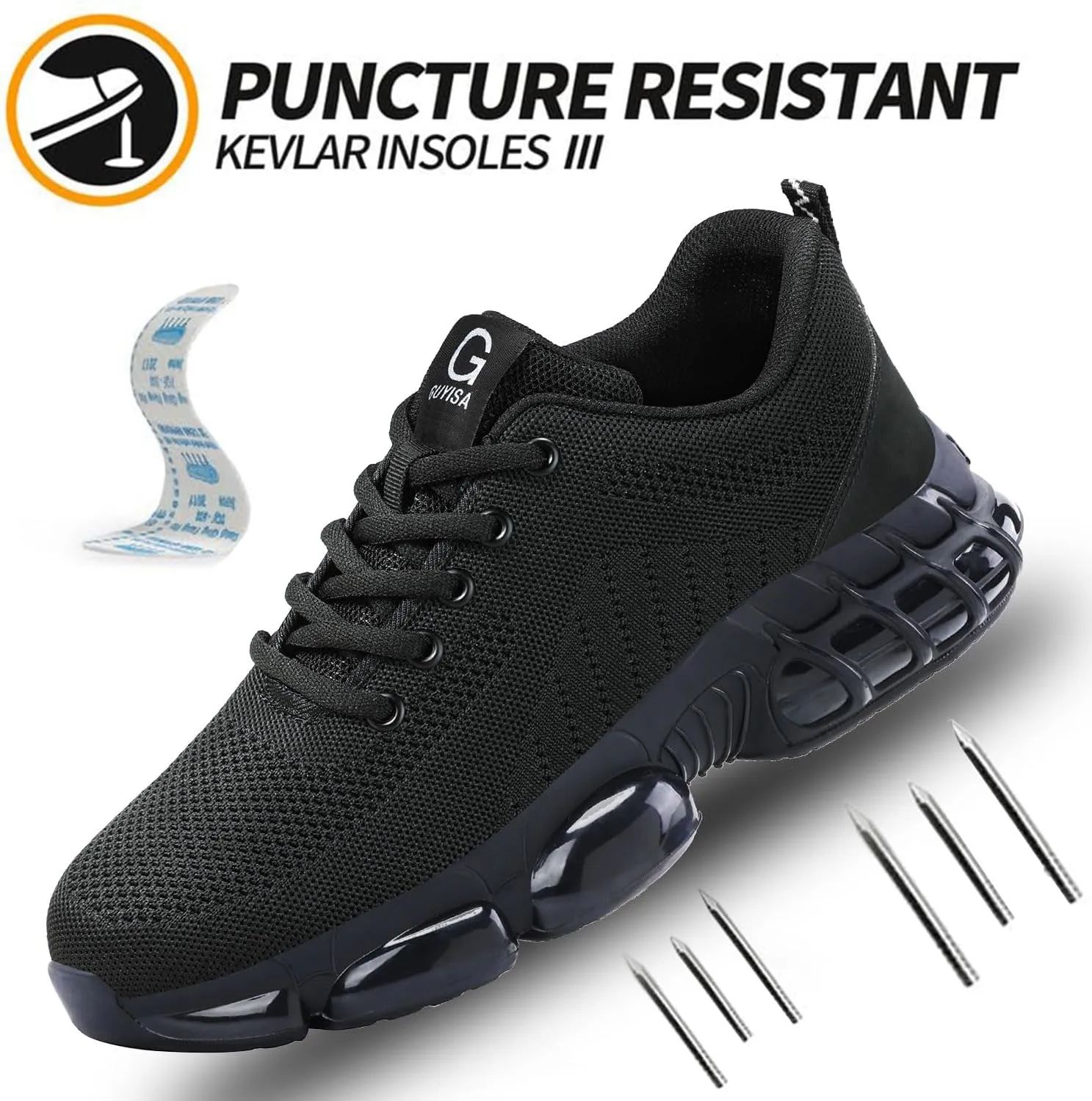 Steel Toe Shoes for Men, Lightweight Work Shoes,Construction Industrial Work Safety Boots, Comfortable Steel Toe Sneakers for Men Women