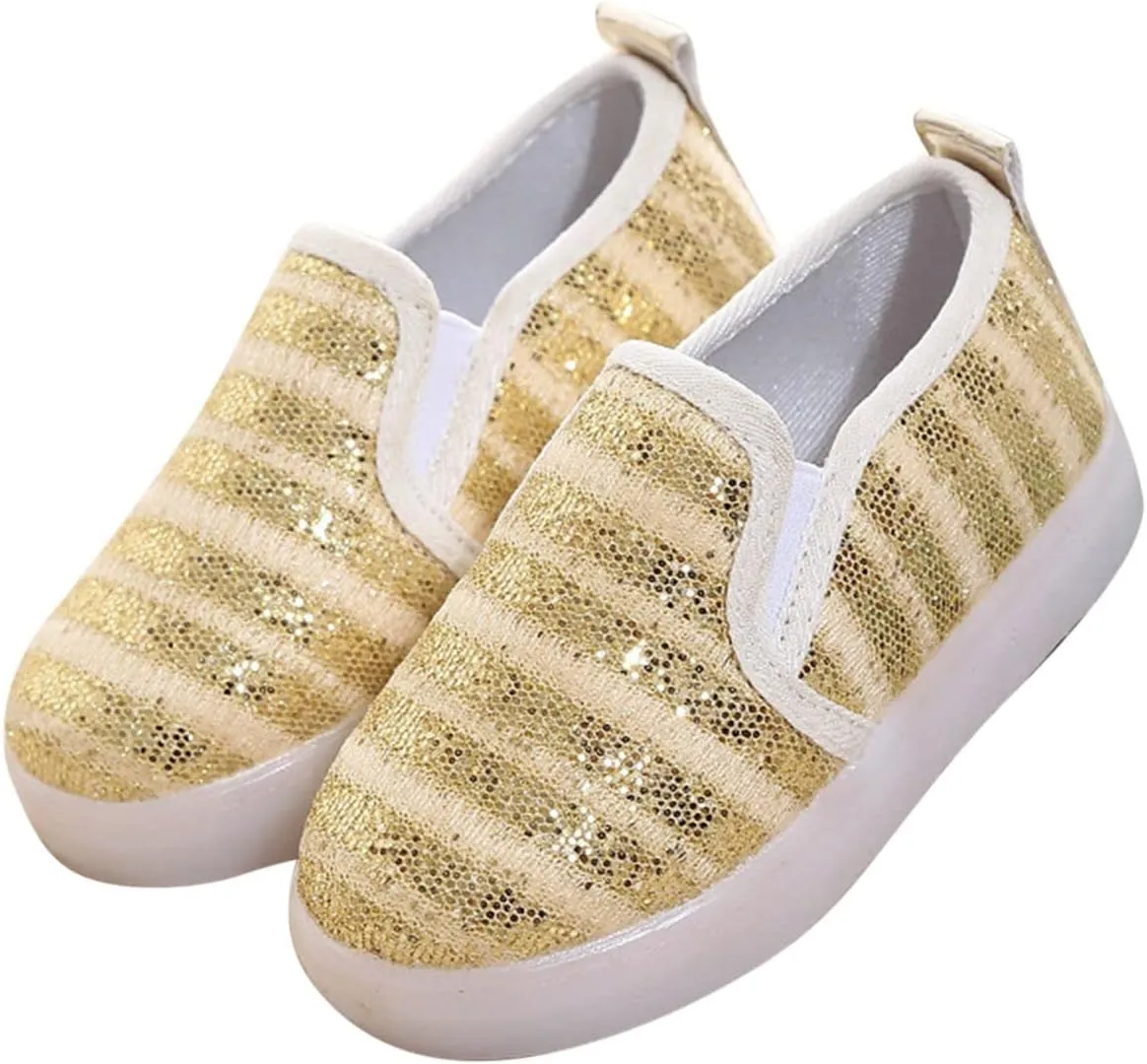 Toddler Girls Boys Canvas Shoes Slip On Light Up Shoes Casual Lazy Loafers for Infant Toddler Girl Shoe Size 1