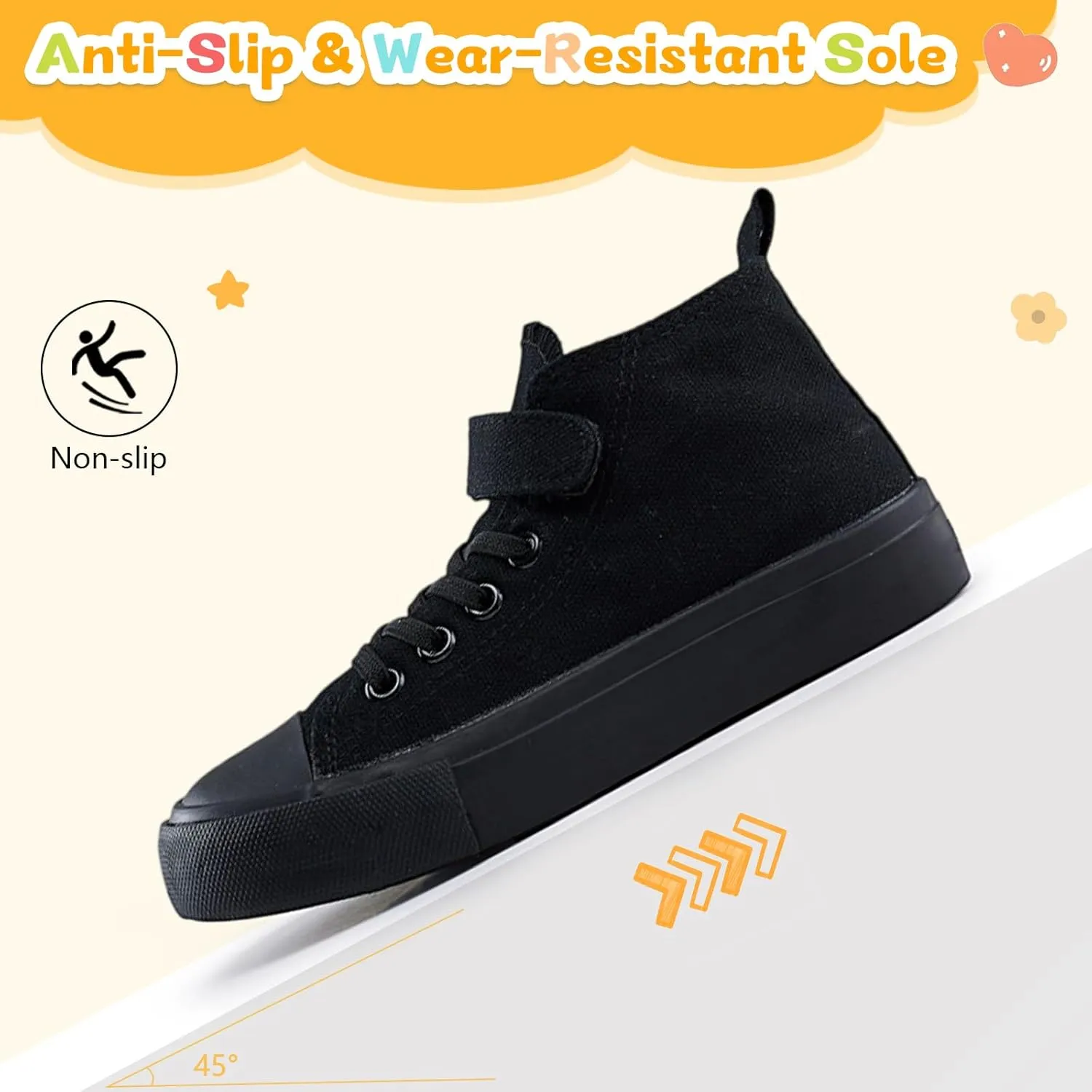 Toddler Shoes for Boys Girls, Kids Canvas Sneakers Classic Adjustable Strap Lace Up Comfortable Lightweight Running Walking Casual Shoes