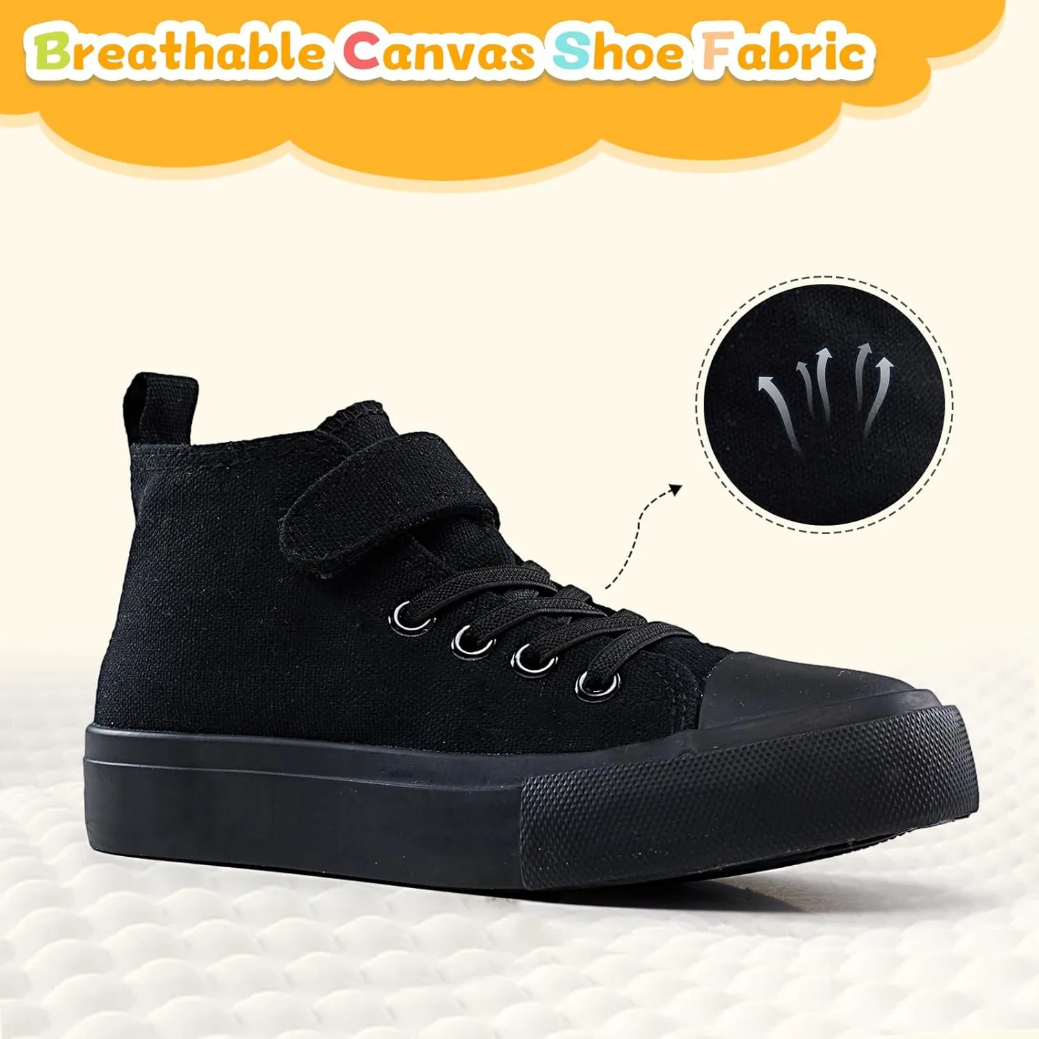 Toddler Shoes for Boys Girls, Kids Canvas Sneakers Classic Adjustable Strap Lace Up Comfortable Lightweight Running Walking Casual Shoes