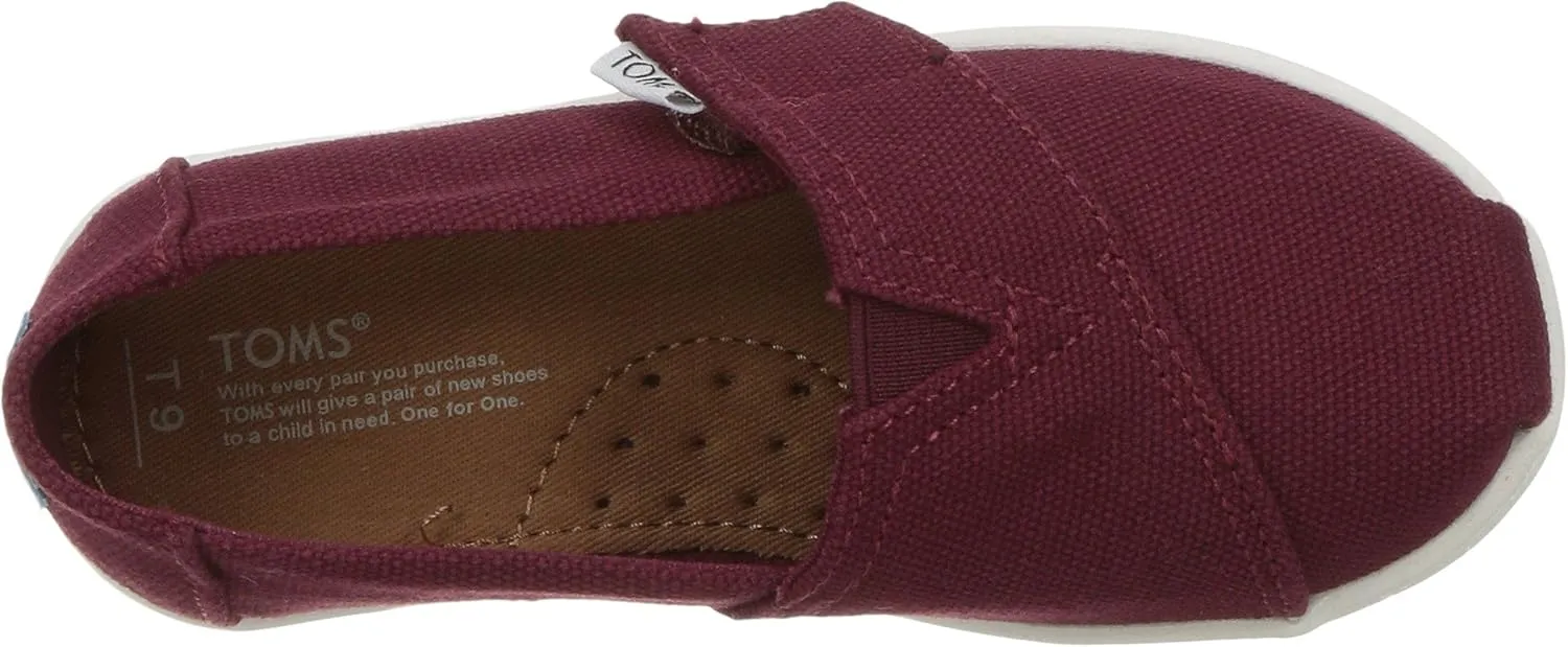 TOMS Kids Baby Boy's Alpargata (Infant/Toddler/Little Kid) Burgundy Canvas