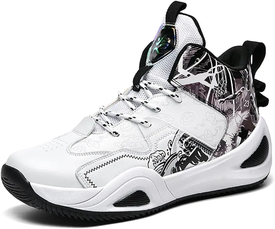 Unisex Fashion High Top Anti Slip Breathable Sneakers Sports Lightweight Running Basketball Shoes