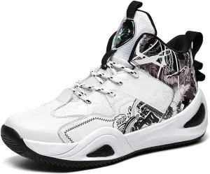Unisex Fashion High Top Anti Slip Breathable Sneakers Sports Lightweight Running Basketball Shoes