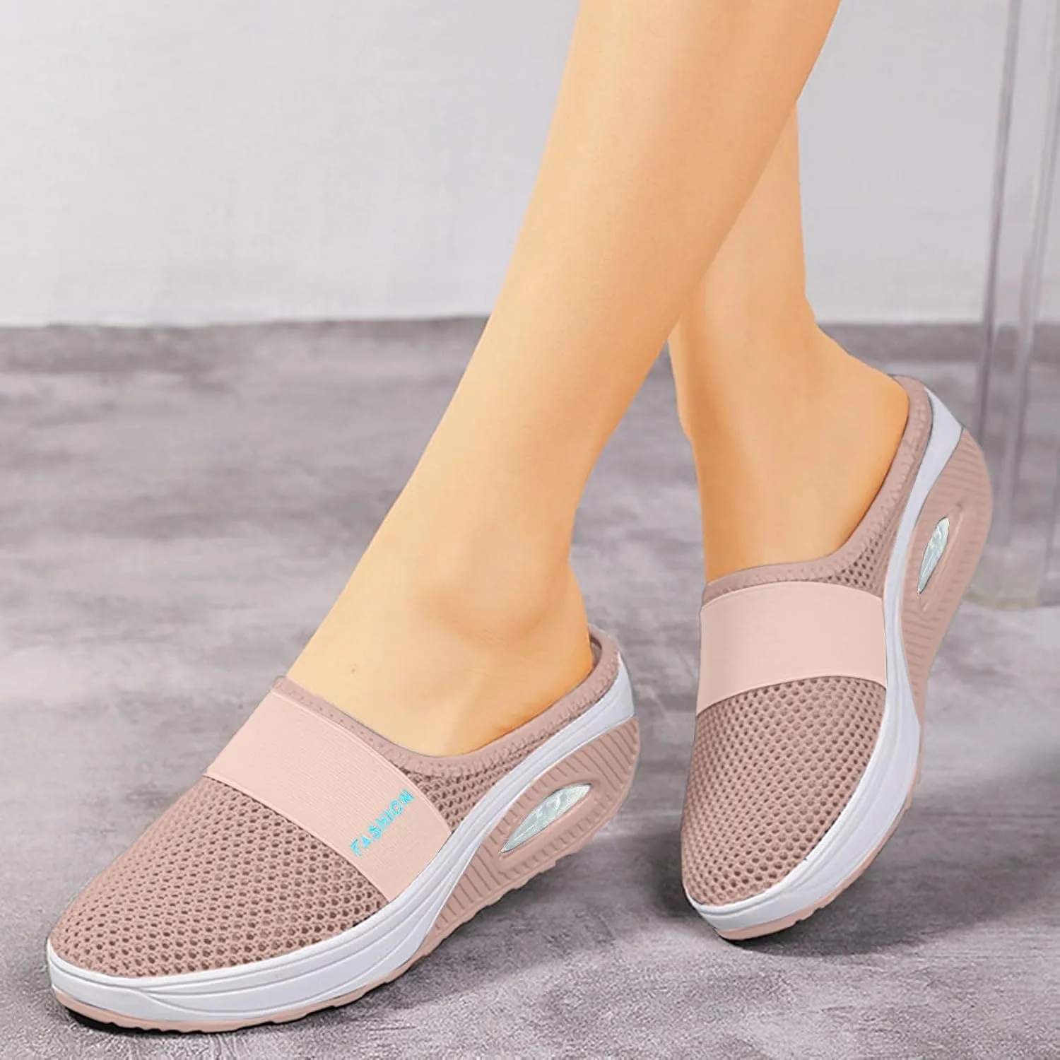 Walking Sandals Women Comfort Dressy Slip On Mules Slip-On Breathable Slippers Closed Toe Slides Orthopedic Shoes