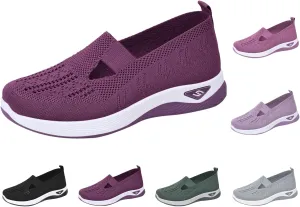 Walking Shoes Women Comfort Breathable Knitted Mesh Lightweight Orthopedic Low Top Soft Sole Sneaker Non-Slip Outdoor Shoes