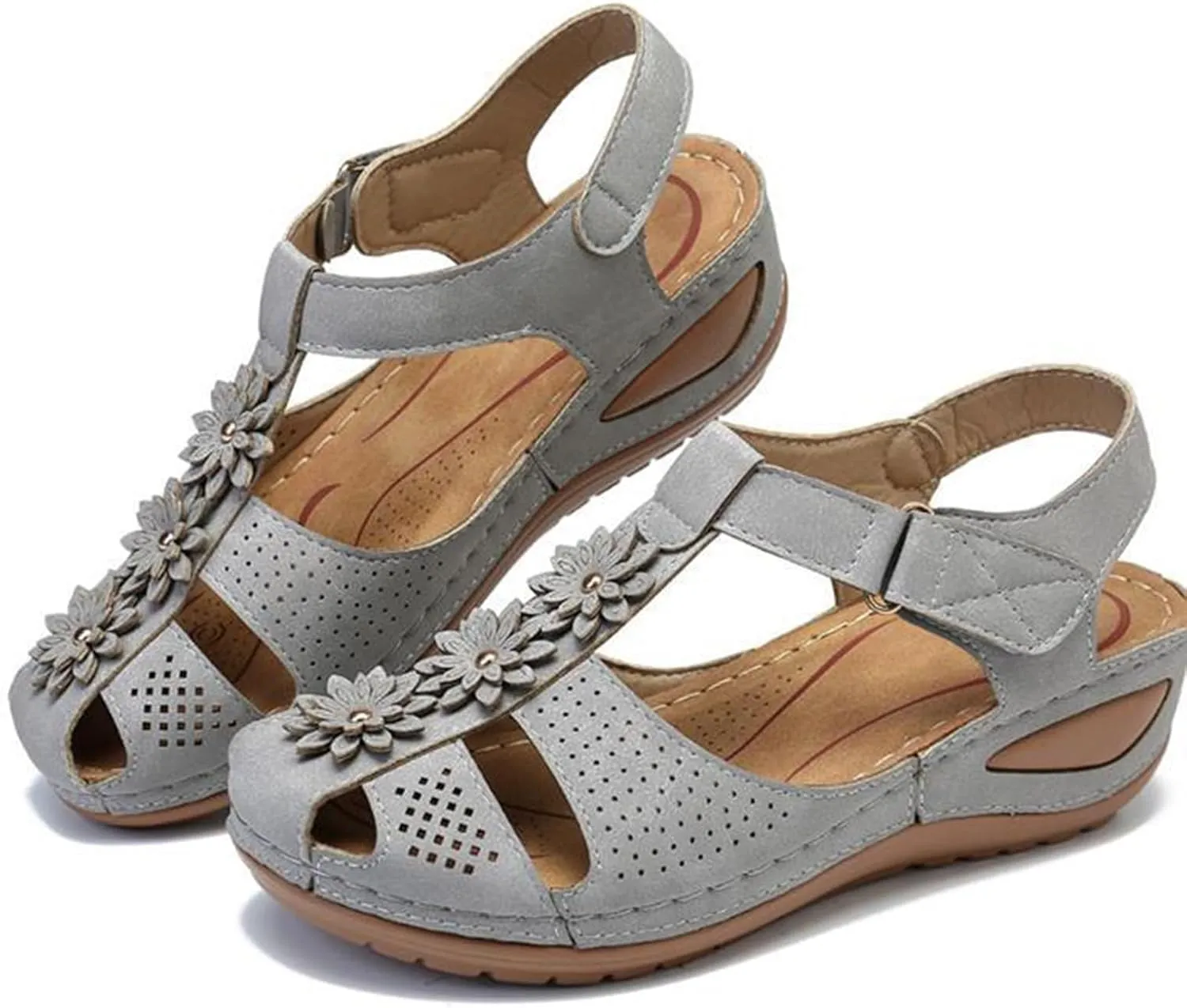 Wedge Sandals for Women Closed Toe Comfortable with Massage Function Outdoor Platform Orthotic Slippers Arch Support Shoes Plantar Fasciitis Summer 2025 Black Orthopedic Espadrilles Flats