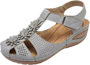 Wedge Sandals for Women Closed Toe Comfortable with Massage Function Outdoor Platform Orthotic Slippers Arch Support Shoes Plantar Fasciitis Summer 2025 Black Orthopedic Espadrilles Flats