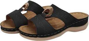 Wedge Sandals for Women Comfortable Platform Slip on Shoes Sandals Dressy Summer Orthopedic Open Toe Thick Soled Ortho Supportive Arch Wedge Slingback Slippers Beach Travel Cute Going Out Slipper