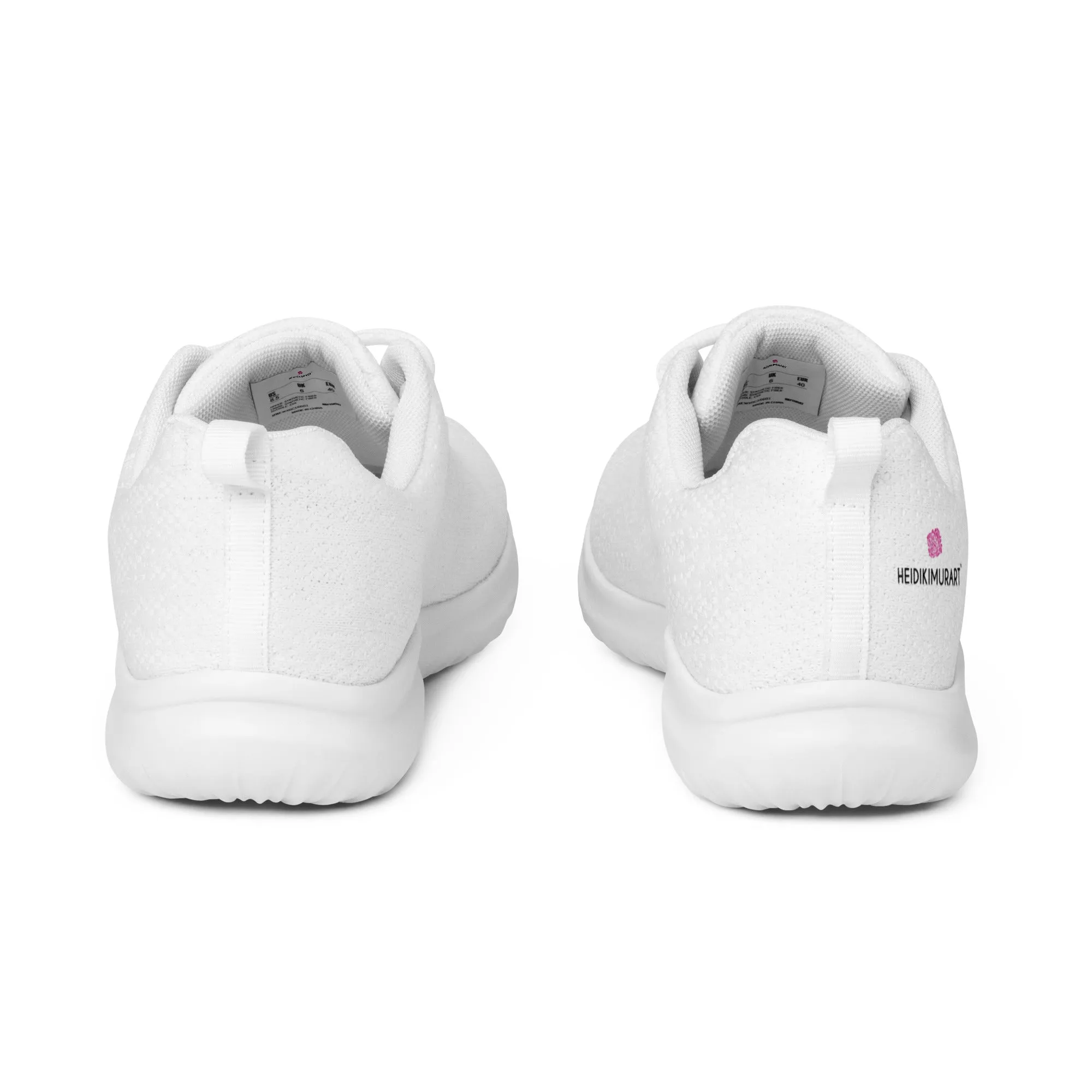 White Solid Color Men's Sneakers, Solid Color Modern Breathable Lightweight Men’s Athletic Shoes (US Size: 5-13)