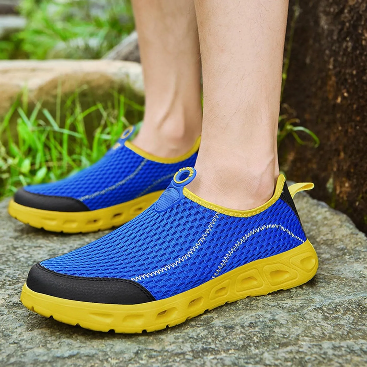 Wide Walking Shoes for Men Casual Sneaker Mesh Breathable Walking Shoe Comfortable & Light-Weight Stretch Shoes