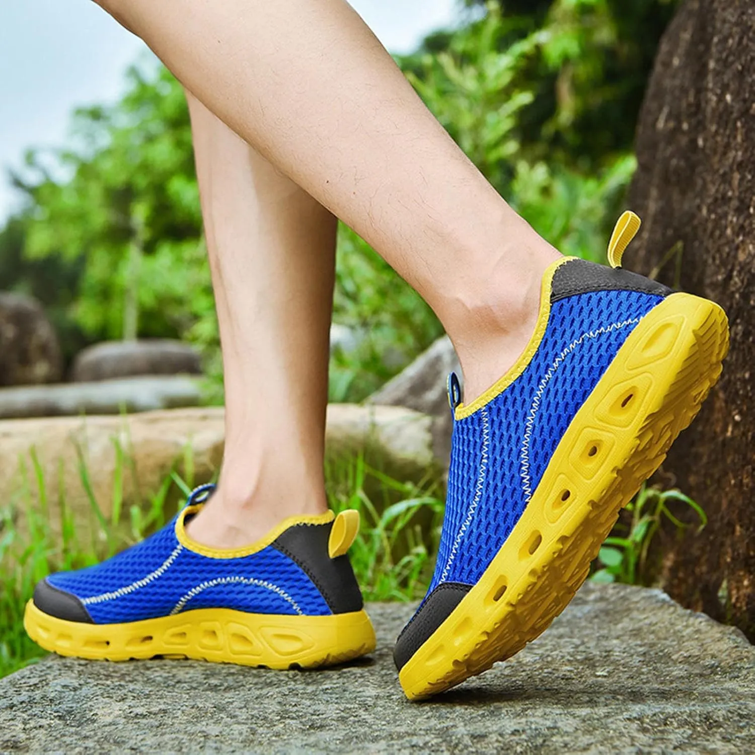 Wide Walking Shoes for Men Casual Sneaker Mesh Breathable Walking Shoe Comfortable & Light-Weight Stretch Shoes