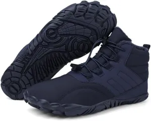Winter Footwear Barefoot Boots Womens Warm Snow Boot Slip on Barefoot Boots Men Wide Waterproof Hiking Boots Men's Outdoor Hiking Walking Shoes