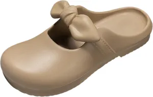Women Comfortable Arch Support Ladies Casual Round Head Solid Colour Bow Head Wrapped Soft Bottom Outside Wear Sandals