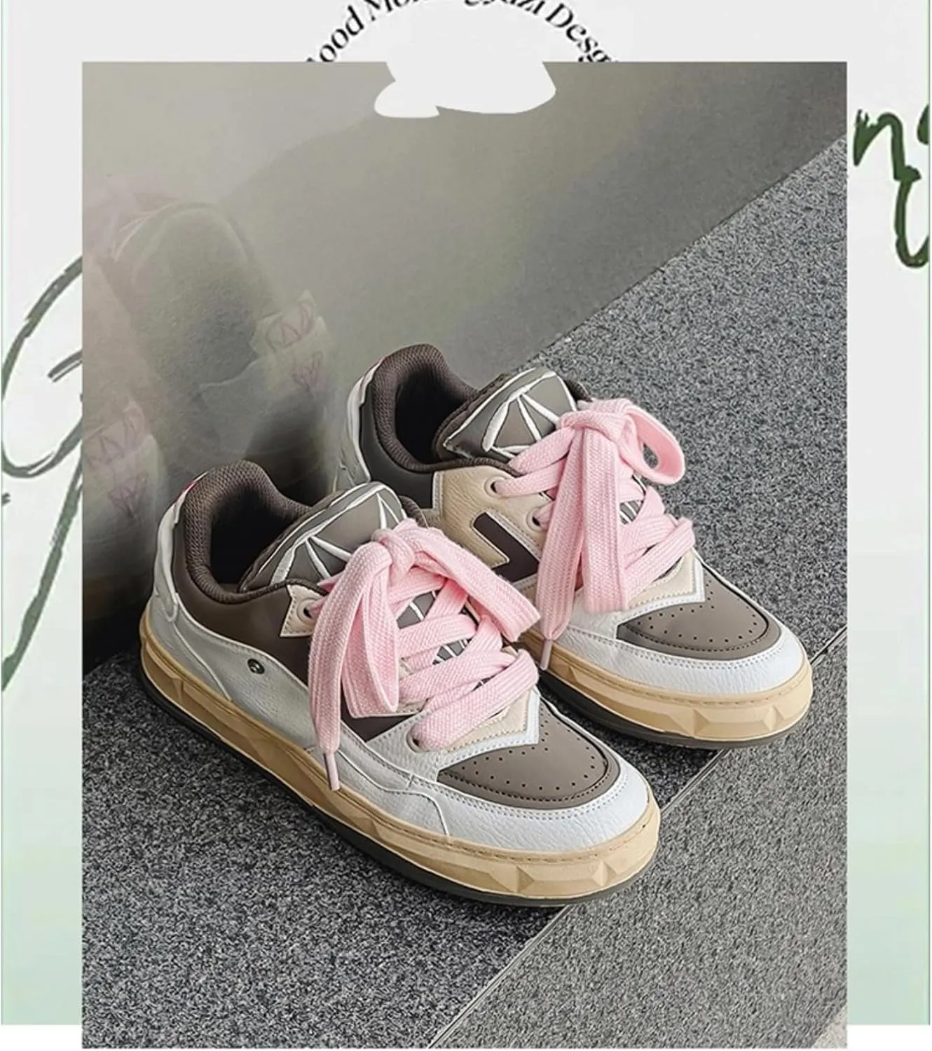 Women Men Aesthetic Chunky Sneakers Streetwear Fashion Comfort Diamond Pattern Padded Platform Shoes Retro Skate Style