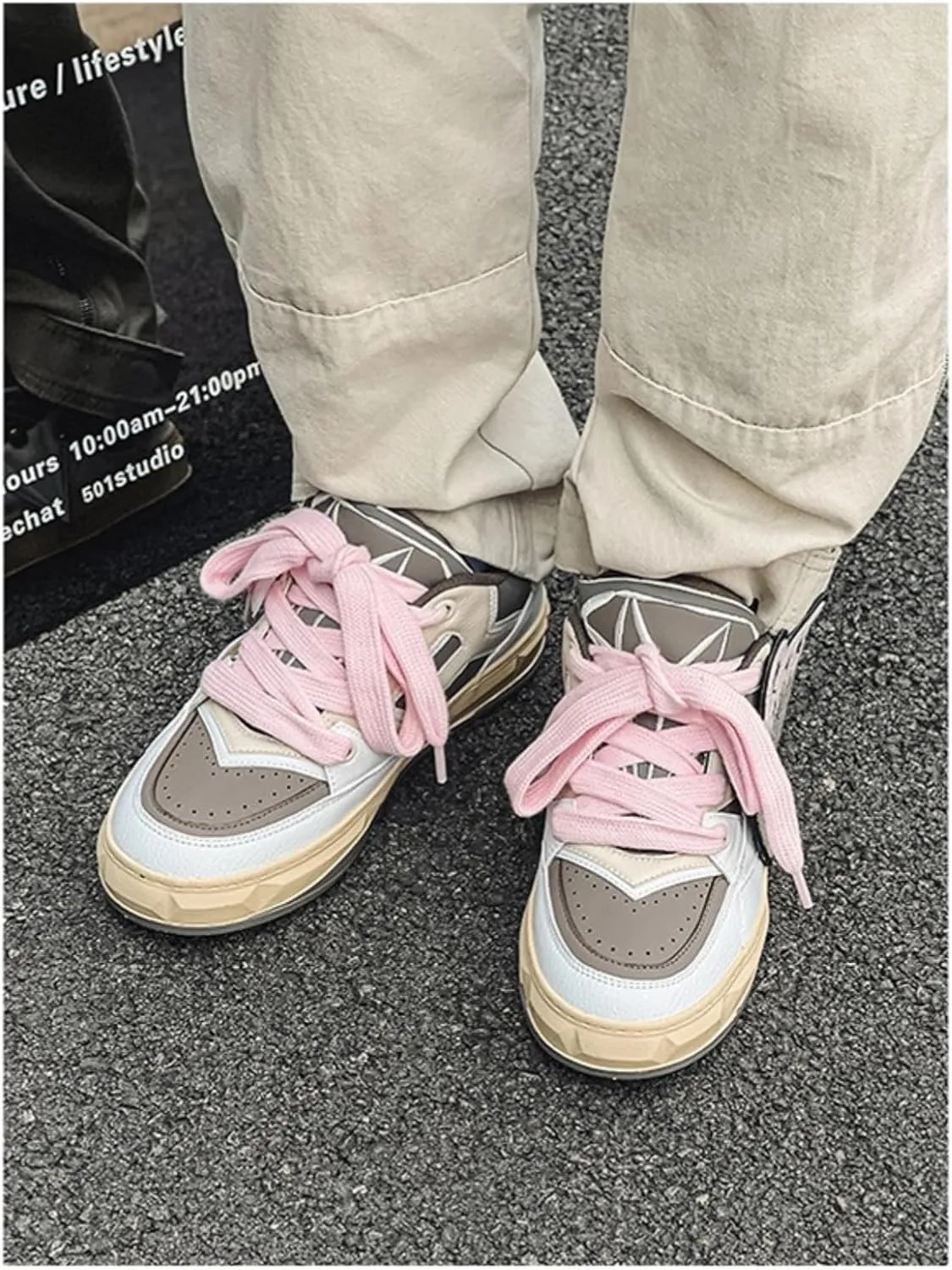 Women Men Aesthetic Chunky Sneakers Streetwear Fashion Comfort Diamond Pattern Padded Platform Shoes Retro Skate Style