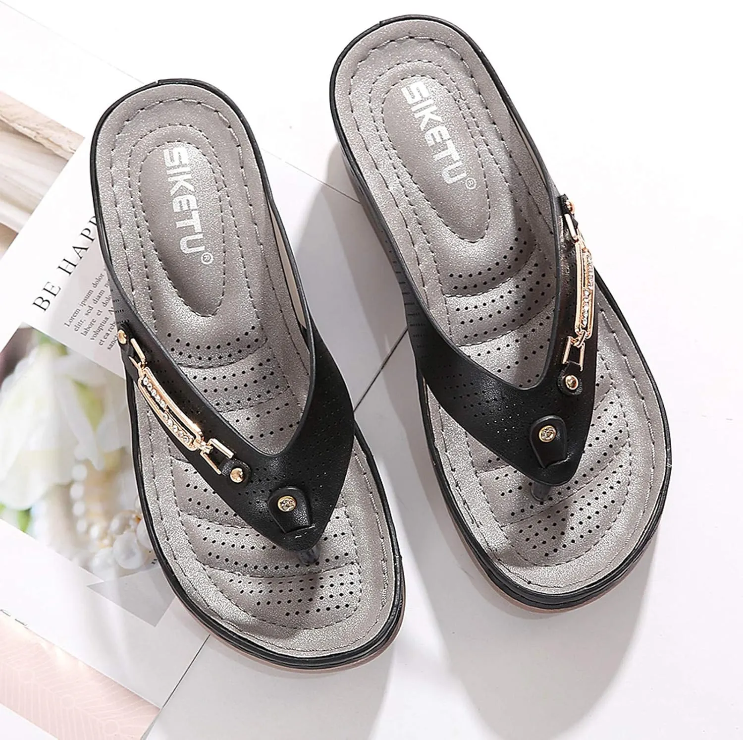 Women Sandals Orthopedic Orthopedic Womens Size 11 Sandals Arch Support Walking Sandals Orthopedic Women's Summer Sandals Casual Comfortable Flip Flops Beach Shoes Womens Orthopedic Dress Shoes Wide