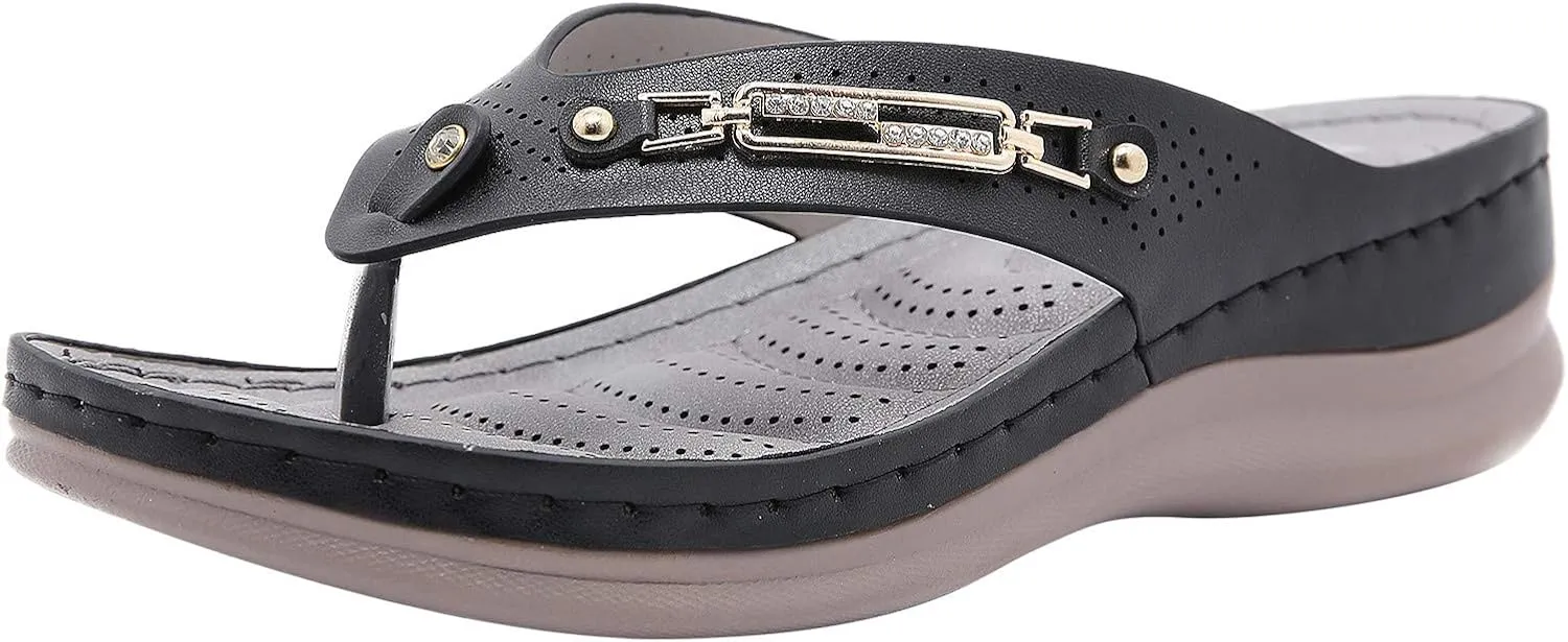 Women Sandals Orthopedic Orthopedic Womens Size 11 Sandals Arch Support Walking Sandals Orthopedic Women's Summer Sandals Casual Comfortable Flip Flops Beach Shoes Womens Orthopedic Dress Shoes Wide