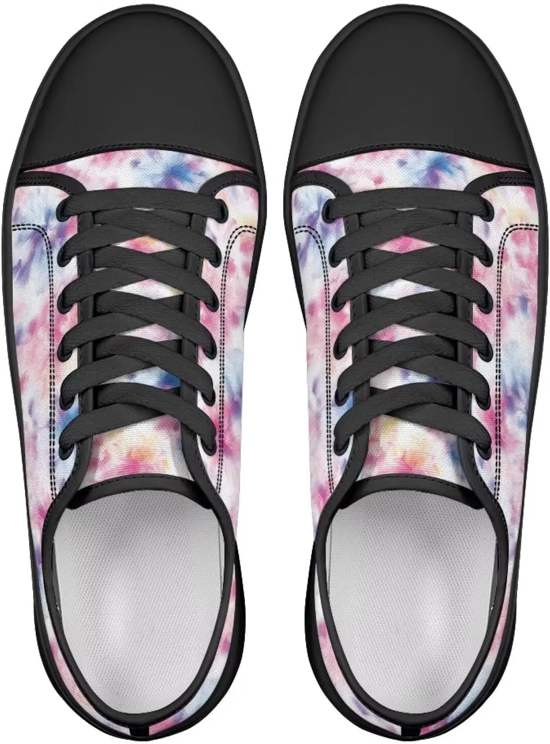 Womens Canvas Shoes 2025 Comfortable Summer Walking Sneakers Flexible EVA Non-Slip Outsole for Casual Outfits Size 6-13.5 Black Sole