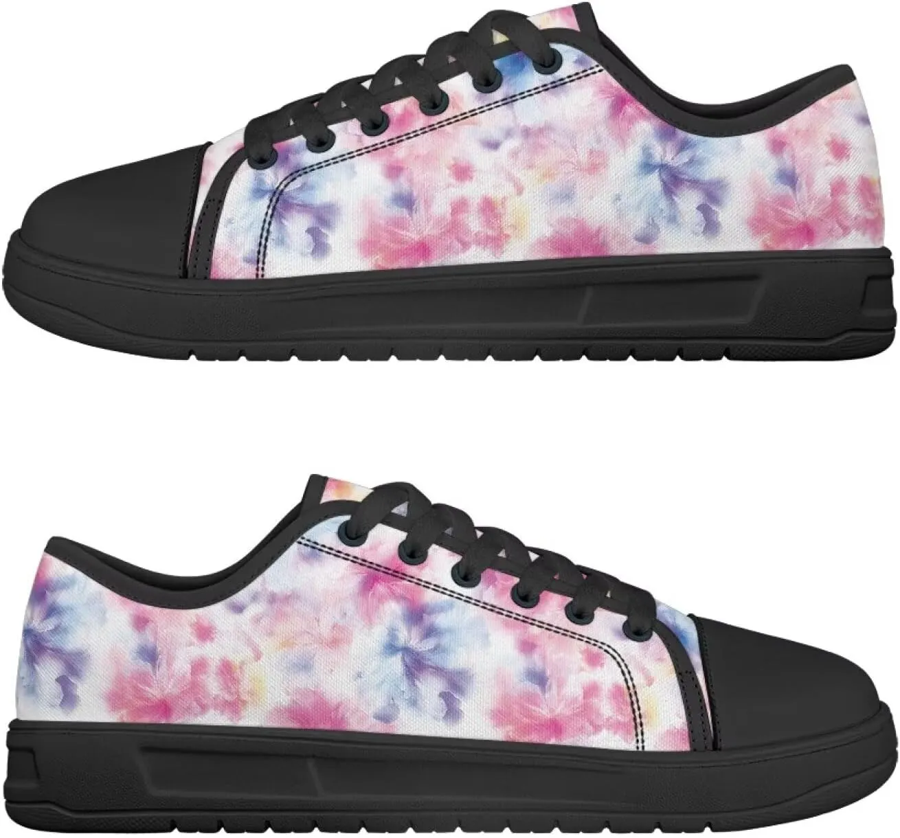 Womens Canvas Shoes 2025 Comfortable Summer Walking Sneakers Flexible EVA Non-Slip Outsole for Casual Outfits Size 6-13.5 Black Sole
