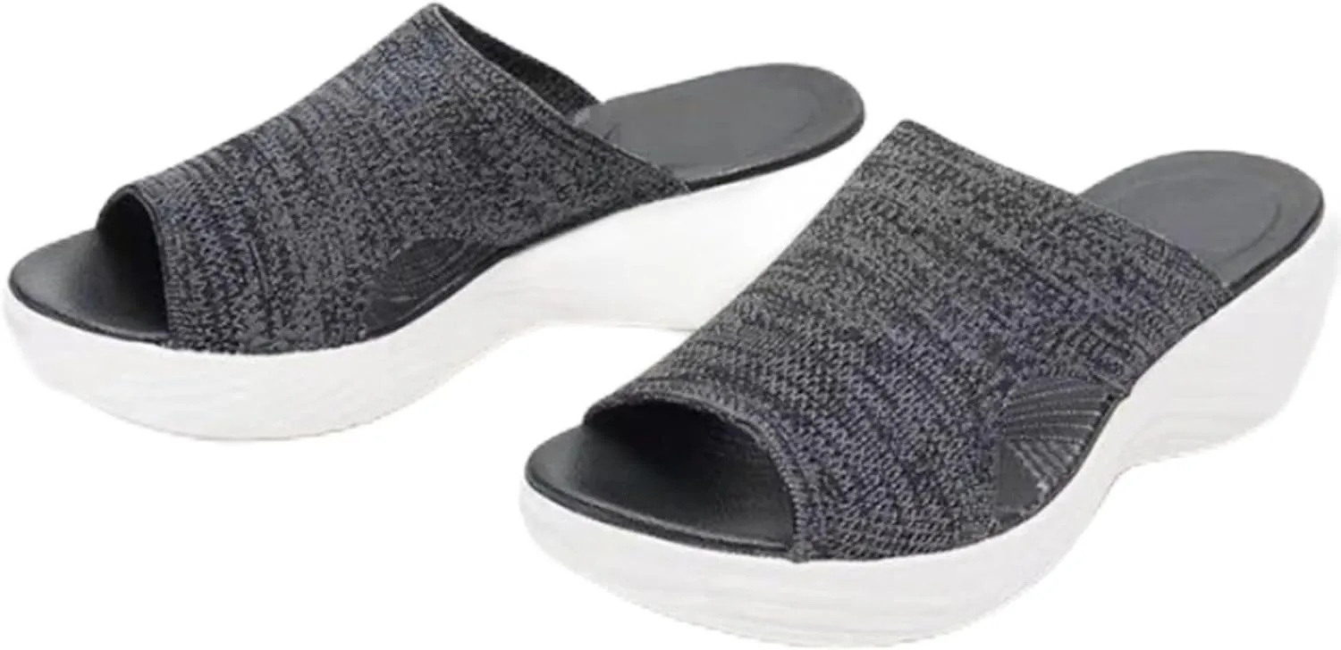 Women's Casual Slip on Wedge Sandals, Slip On Flying Weaving Shoes Slippers, for Women Garden Shoes Outdoor Beach Slippers