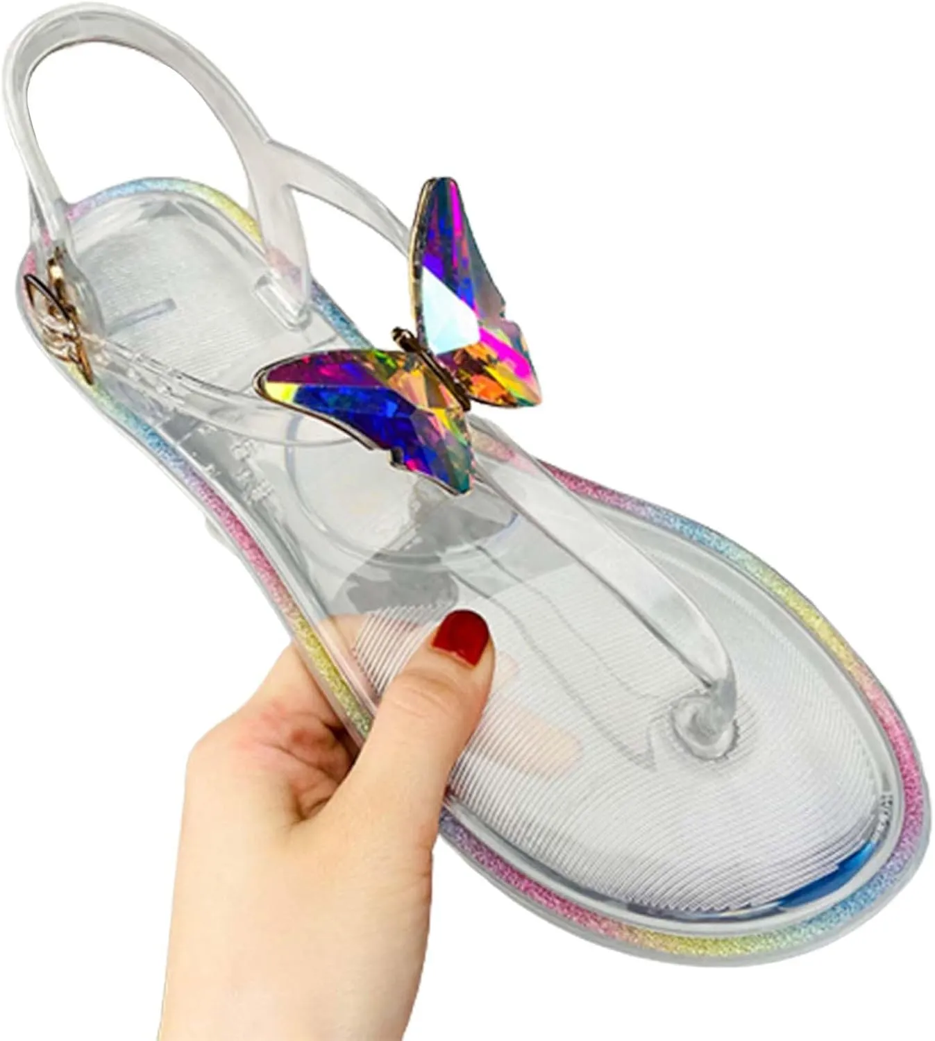 Women's Flat Outdoor Leisure Beach Transparent Sandals Orthopedic Sandals Woman Arch Supports for Sandals Women