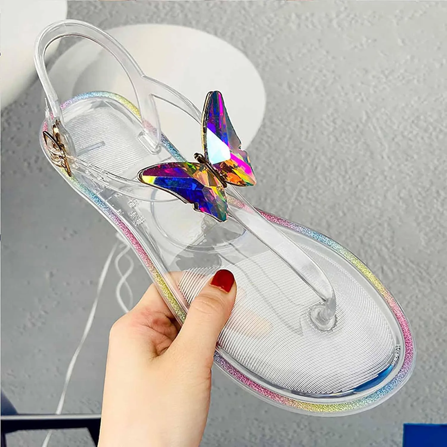 Women's Flat Outdoor Leisure Beach Transparent Sandals Orthopedic Sandals Woman Arch Supports for Sandals Women