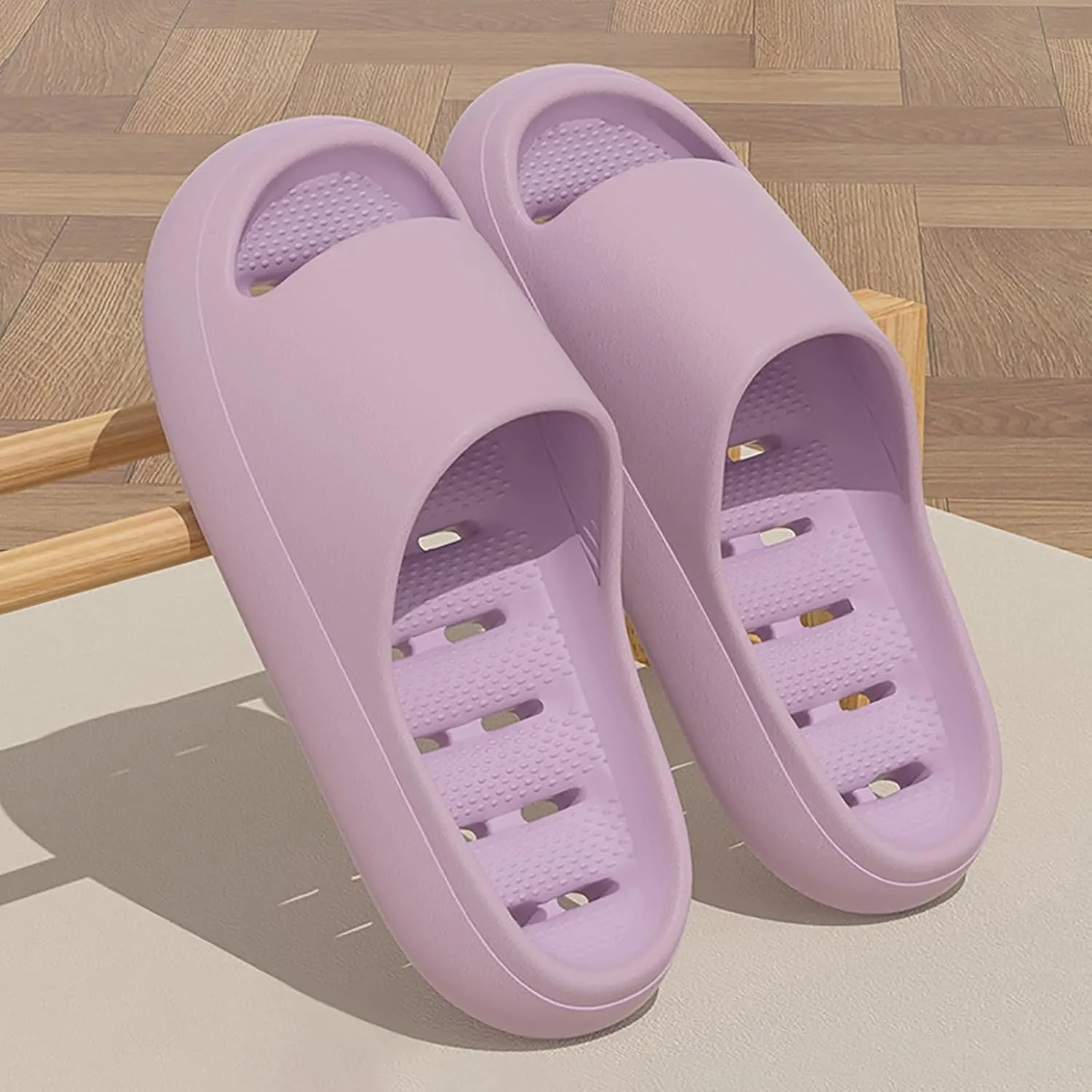 Womens Fluff Yeah Slide Slipper Summer Shower Shoes for Women and Men Massage Pool Slides Soft Cushioned Slip Slides
