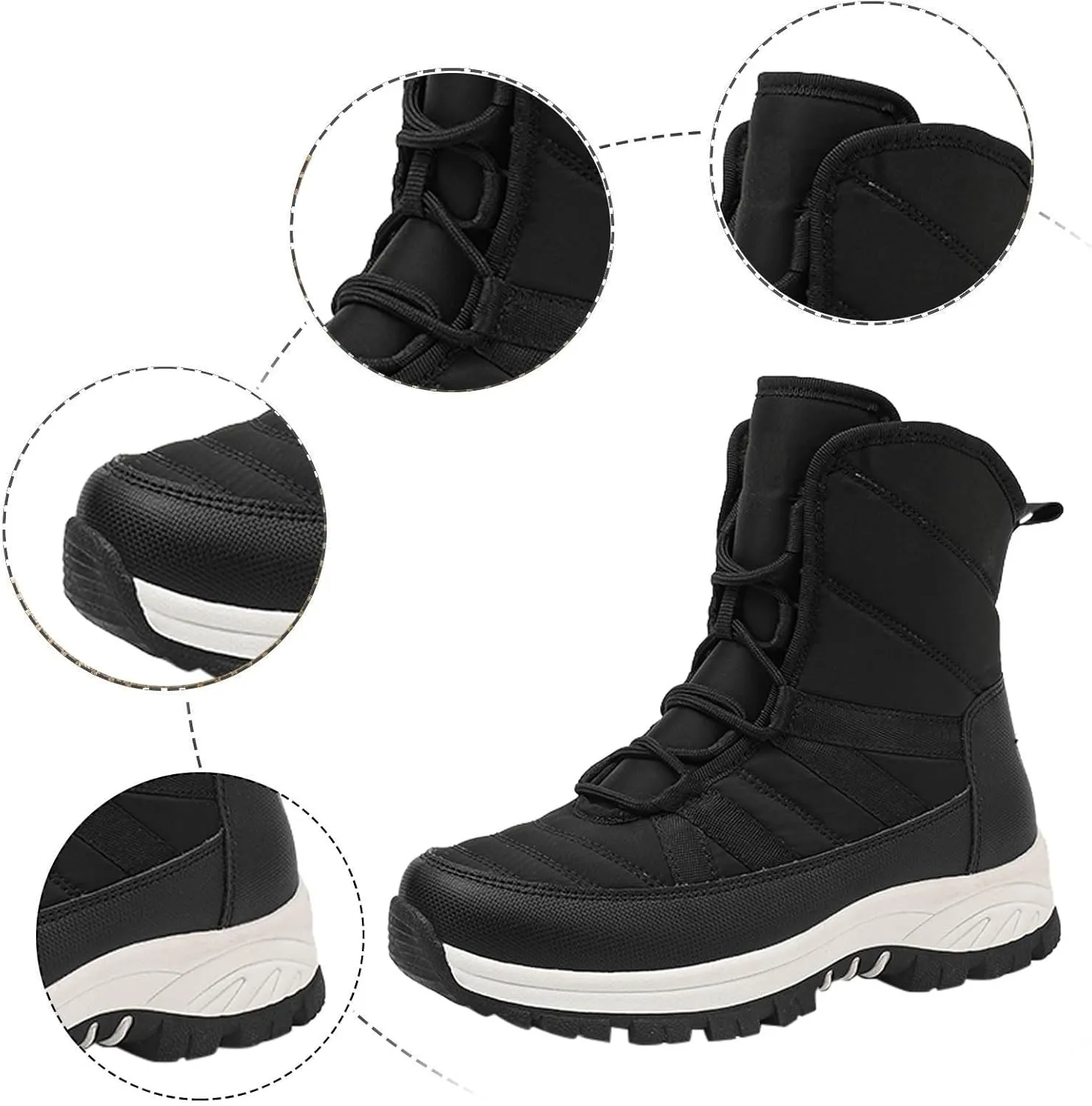 Womens Mens Winter Boots Waterproof Snow Boots Comfortable Ankle Booties Insulated Trekking Trail Climbing Shoes Work Boots