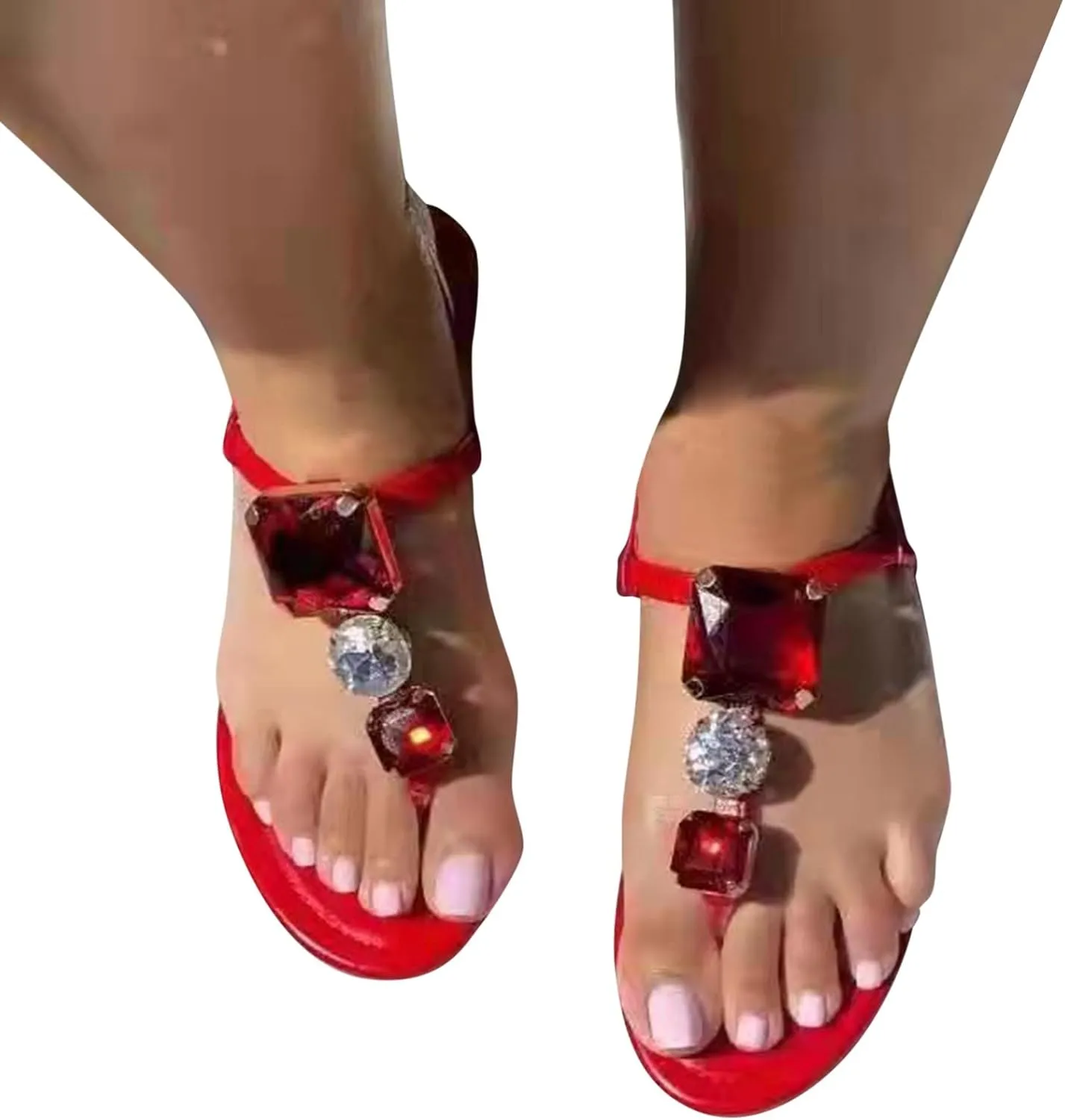 Women'S Sandals Bohemia Flat Wedding Dress shoes Gem Pearl Sparkling Bridal Bridesmaid Sandals For Summer Part
