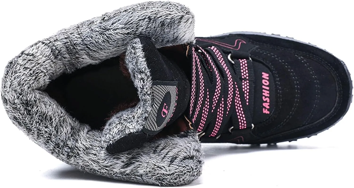 Womens Snow Boots Waterproof Winter Boots Outdoor Hiking Ankle Boot With Fur Lined Non Slip Warm Boots