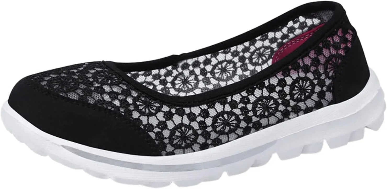 Womens Walking Sneakers Comfortable Loafers Casual Slip-On Walking Shoes Lightweight Dressy Flats Summer Shoes