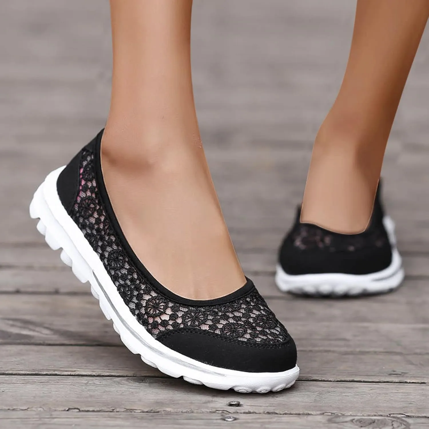 Womens Walking Sneakers Comfortable Loafers Casual Slip-On Walking Shoes Lightweight Dressy Flats Summer Shoes