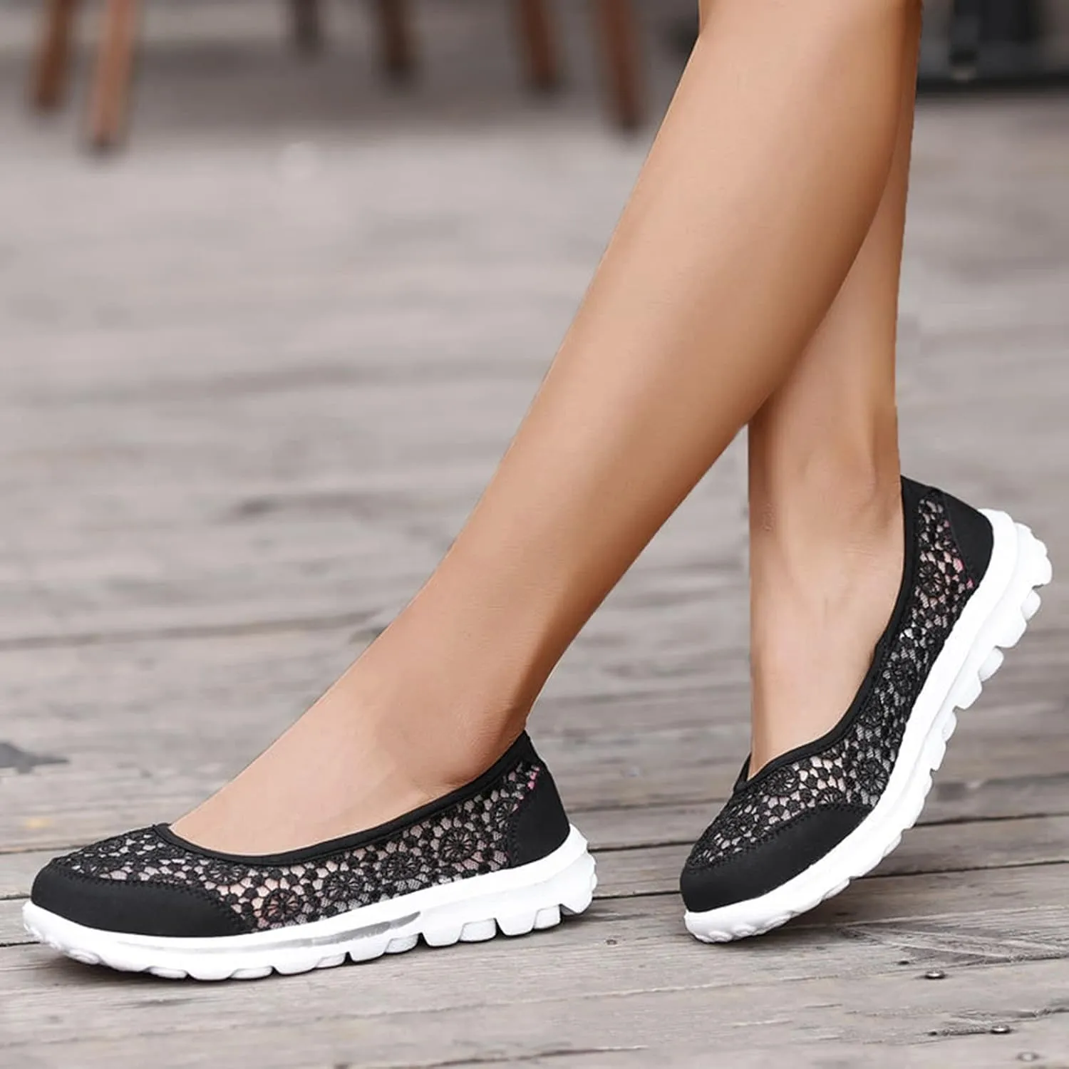 Womens Walking Sneakers Comfortable Loafers Casual Slip-On Walking Shoes Lightweight Dressy Flats Summer Shoes
