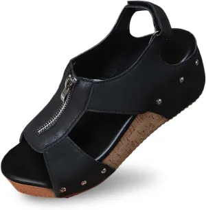 Womens Wedge Sandals Elastic Ankle Straps Open Toe Elegant Thick Soles Comfortable Platform Strap Bohemian Flower Wedges Shoes Beach Flowers Summer Fashion Breathable Dressy Rhinestone Sandal