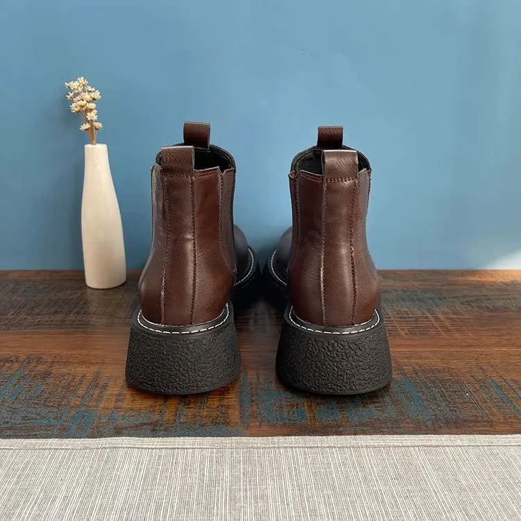 Women's Wide Toe Box Chelsea Boots Platform Shoes
