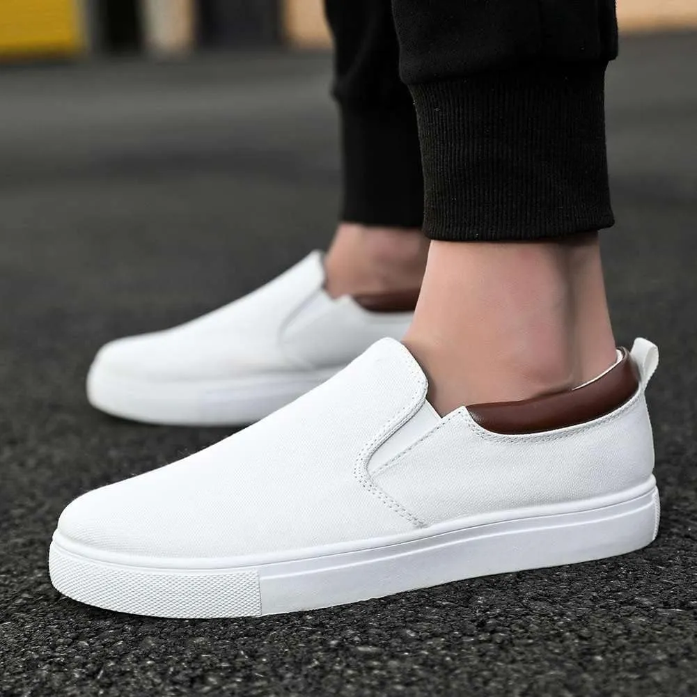 YAXE Men's Slip On Canvas Loafers Casual Skateboarding Shoes