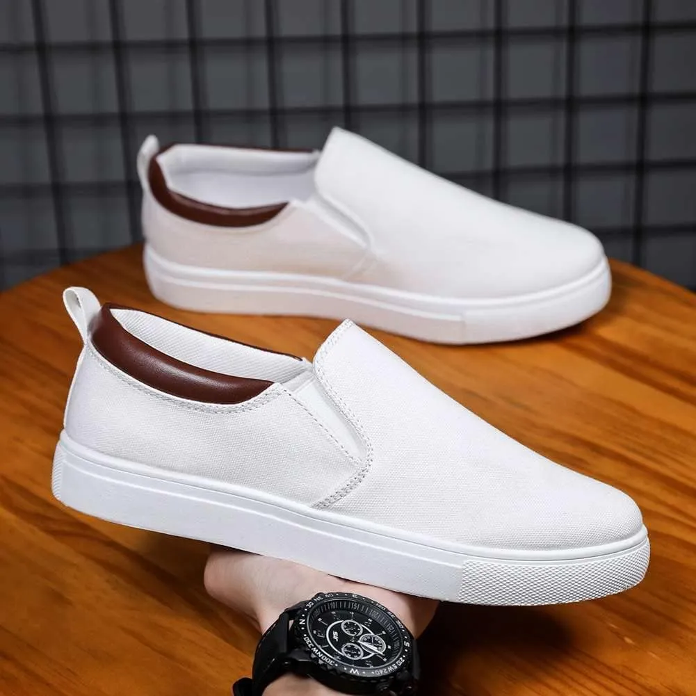 YAXE Men's Slip On Canvas Loafers Casual Skateboarding Shoes