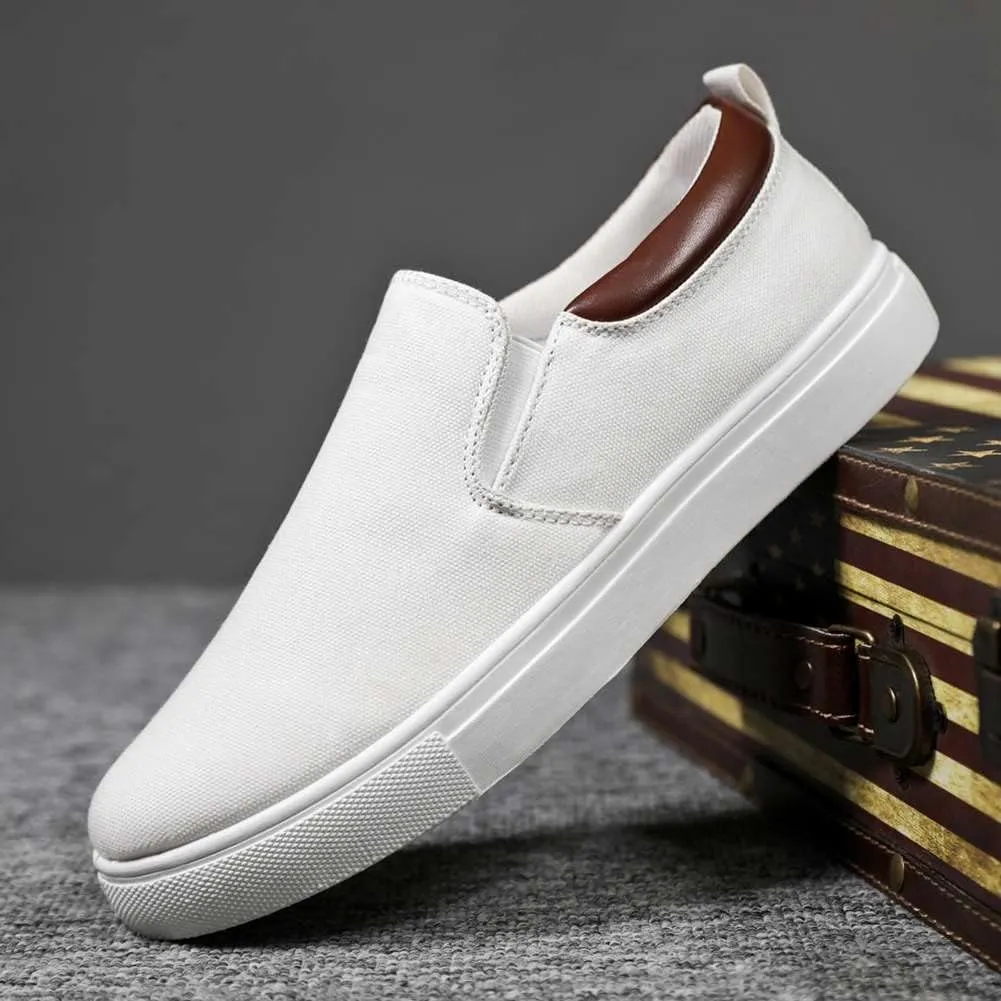 YAXE Men's Slip On Canvas Loafers Casual Skateboarding Shoes