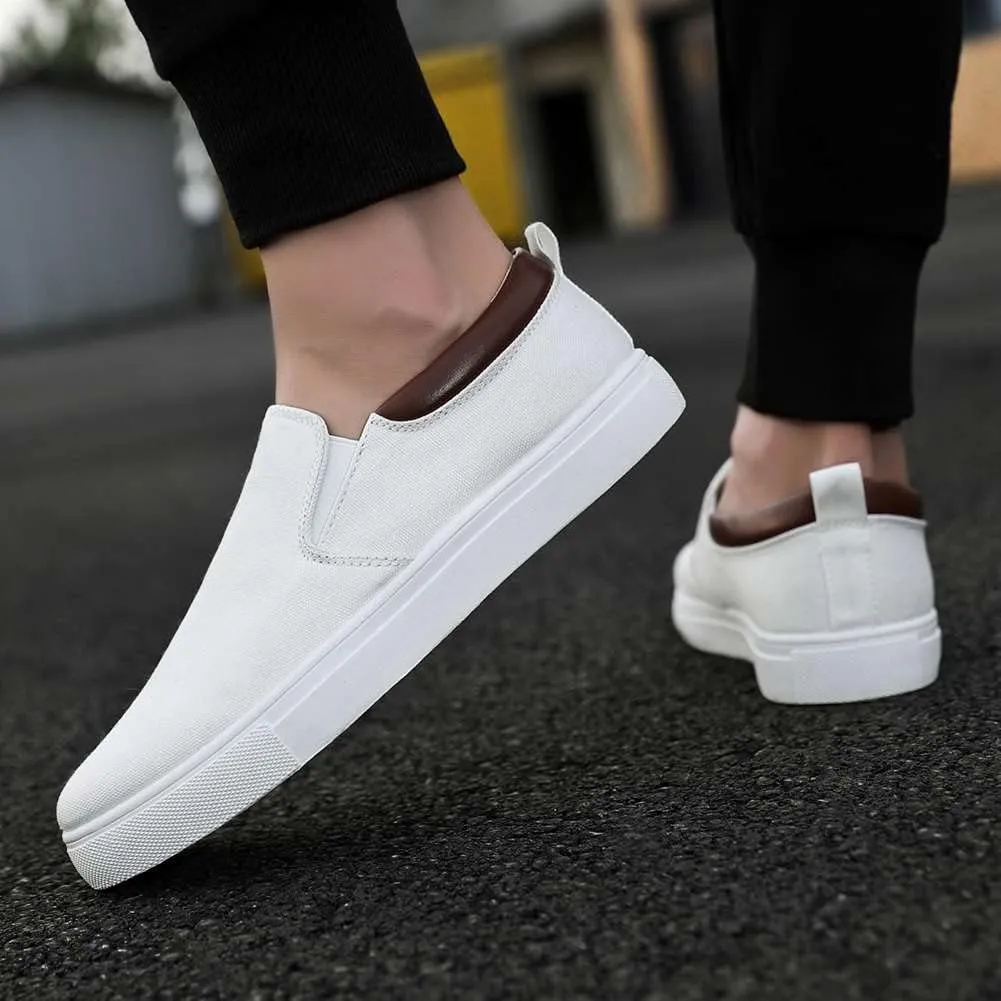 YAXE Men's Slip On Canvas Loafers Casual Skateboarding Shoes
