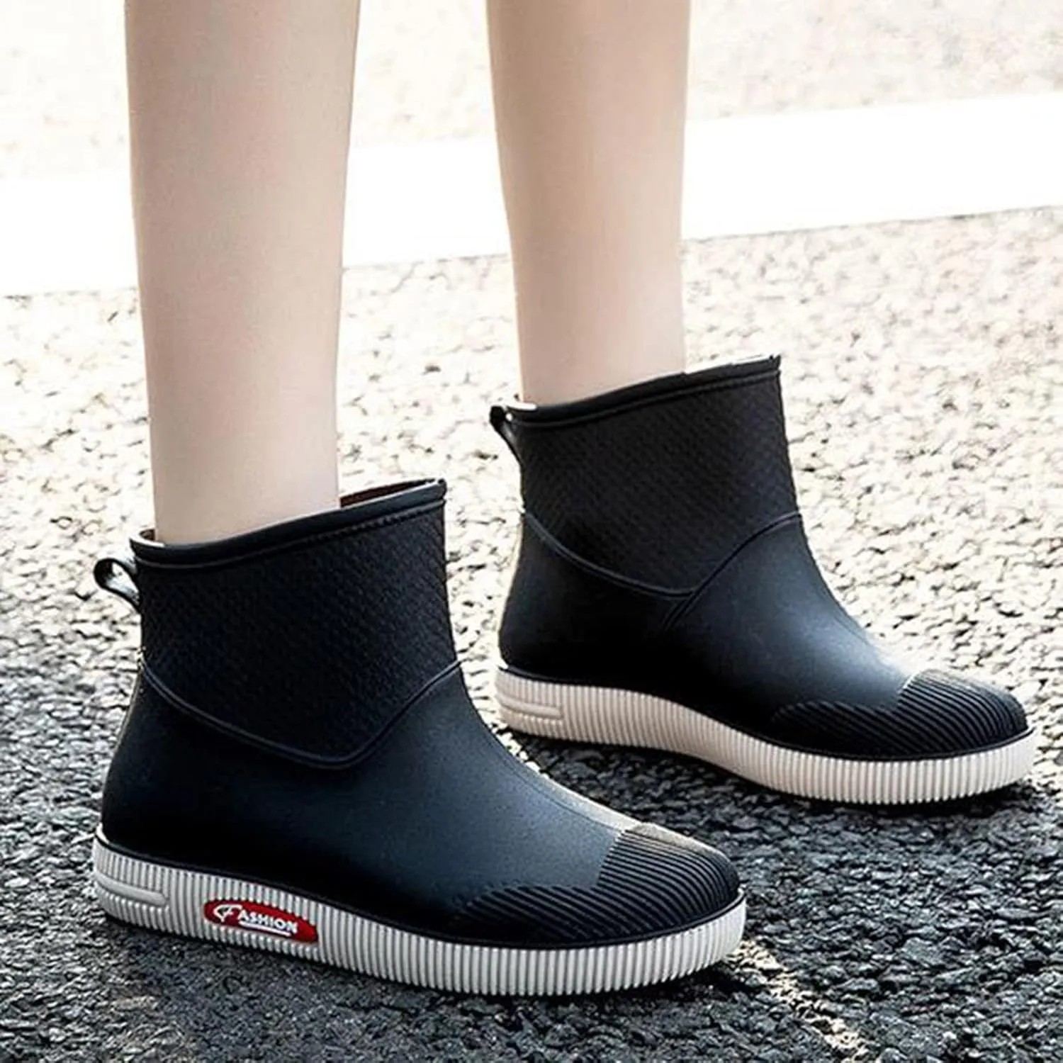 Yellow Rain Boots Adult 5 Rain Boots for Women Waterproof Mid Calf Garden Shoes Rain Footwear for Ladies Booties