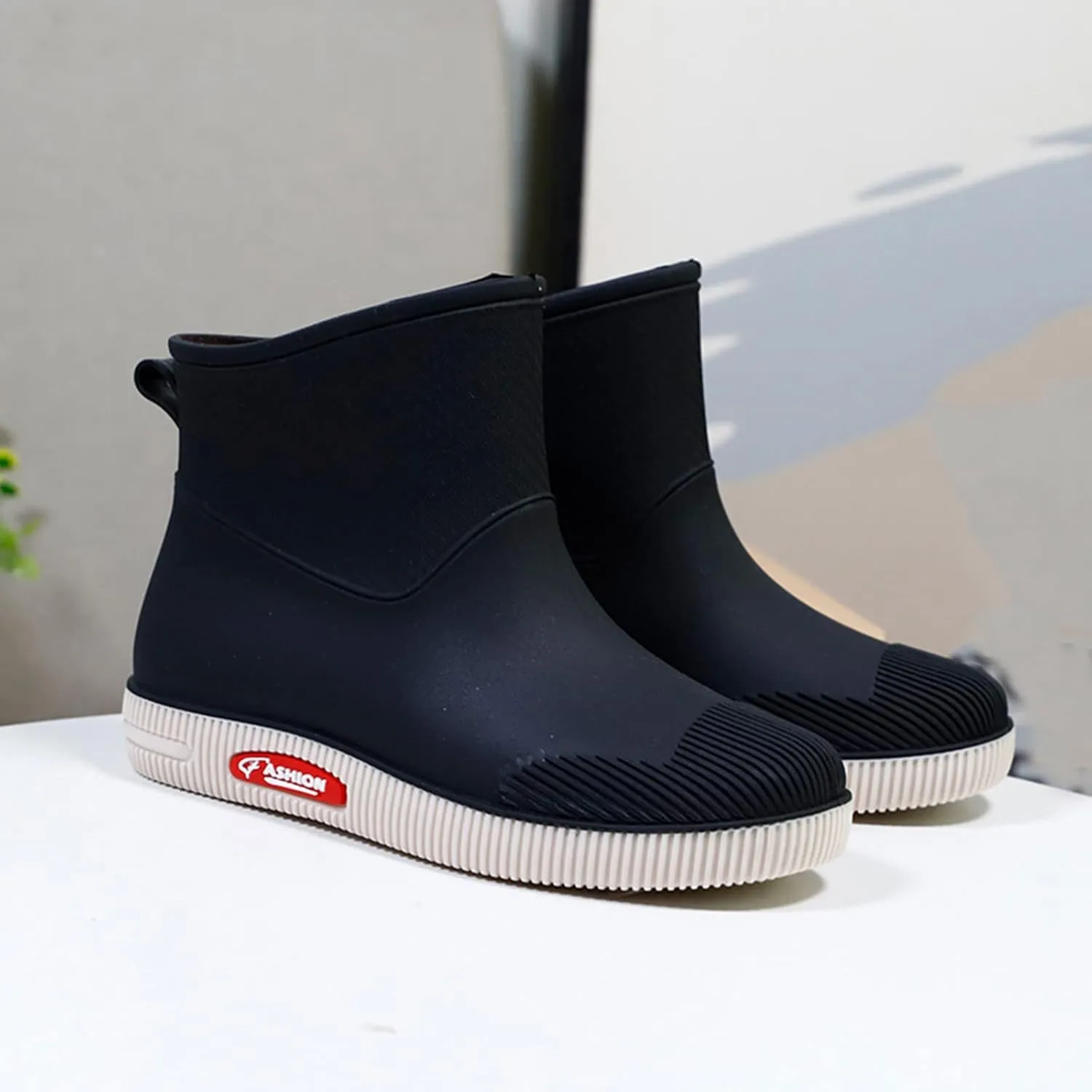 Yellow Rain Boots Adult 5 Rain Boots for Women Waterproof Mid Calf Garden Shoes Rain Footwear for Ladies Booties